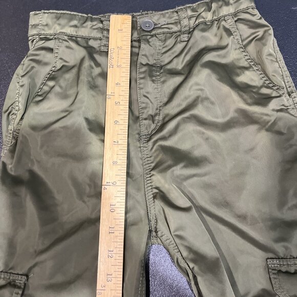 H&M Cargo Pants Girls 10-12 Green Khaki Satin Wide Leg High Waist Utility Grunge - Picture 5 of 8